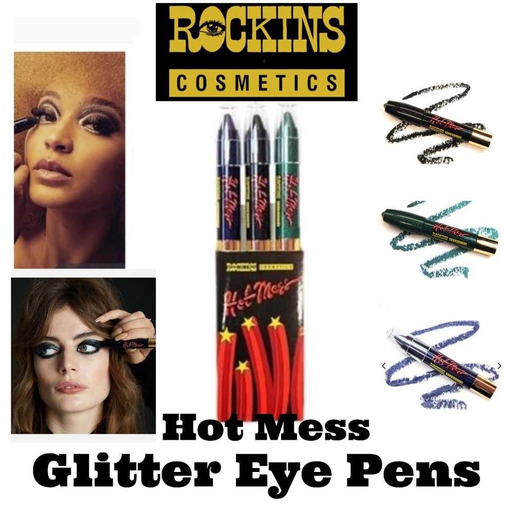 ❣️2/$28 Rockins Cosmetics Hot Mess Glitter Gel Eye Pens Threesome